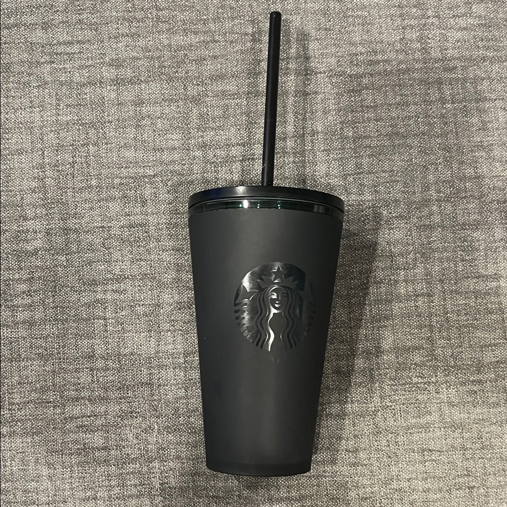Starbucks Matte Black Tumbler with Straw